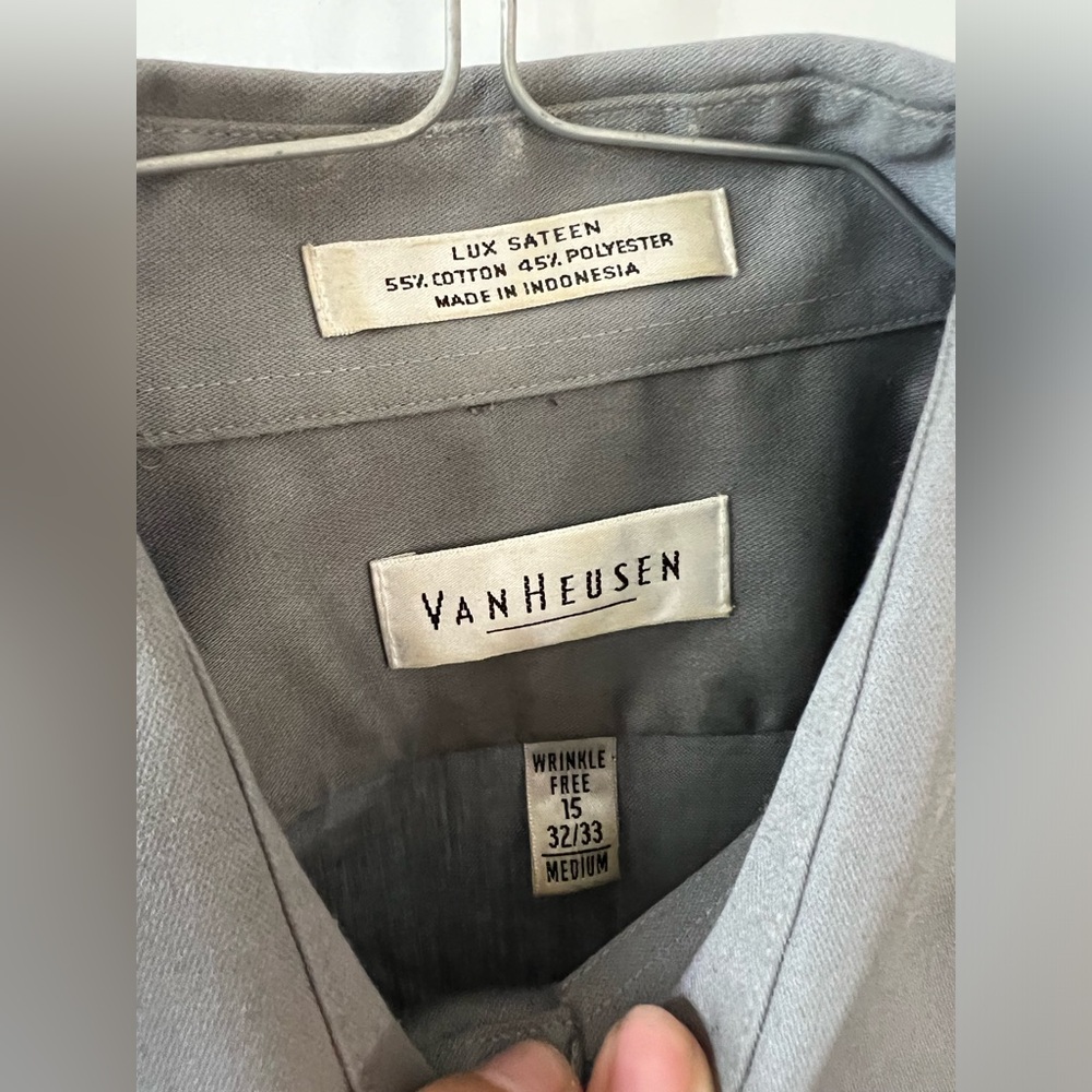 Grey button down